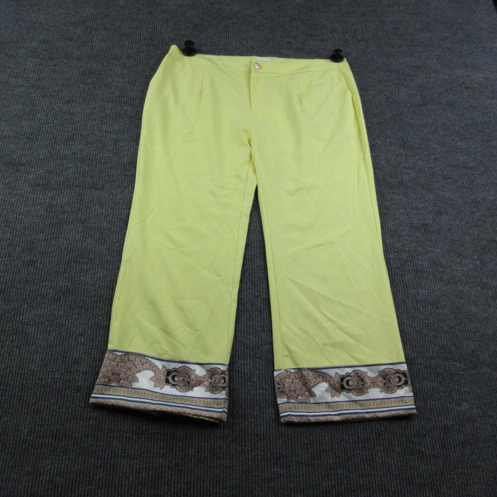 L'ATISTE By Amy Pants Womens 3X Yellow Wide-Leg Pleated Lined 42x29.5* NWT
